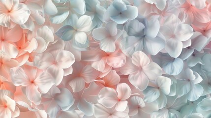 Obraz premium Soft overlapping petals in pastel shades layered together to create a delicate floral pattern with a comforting and gentle texture