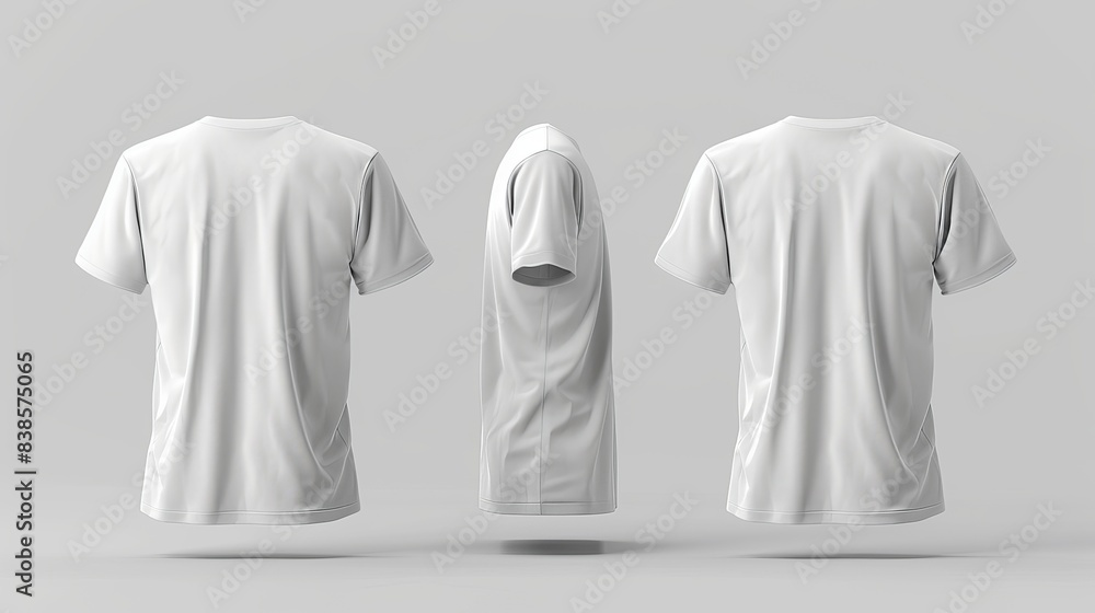 Poster mens blank short sleeve tshirt mockup in front and back views design presentation for print 3d illus