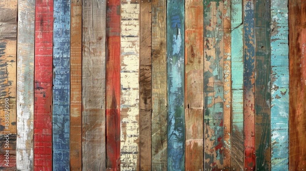Poster the intricate grains and variations in color of the reclaimed wood create a visually interesting tex