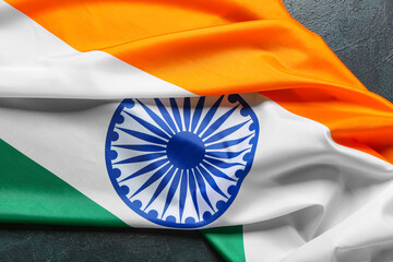 Flag of India on black background