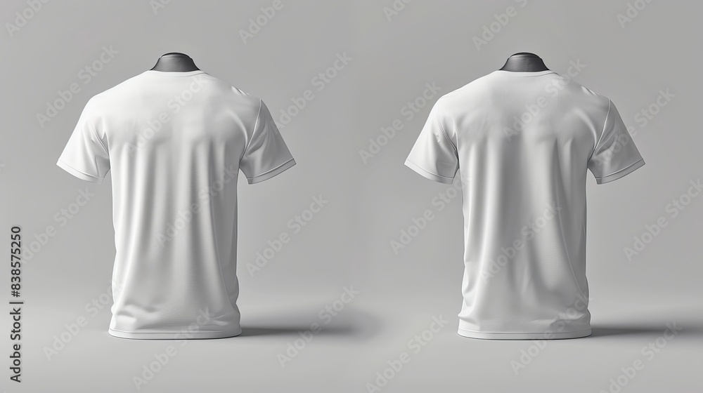 Poster mens blank short sleeve tshirt mockup in front and back views design presentation for print 3d illus
