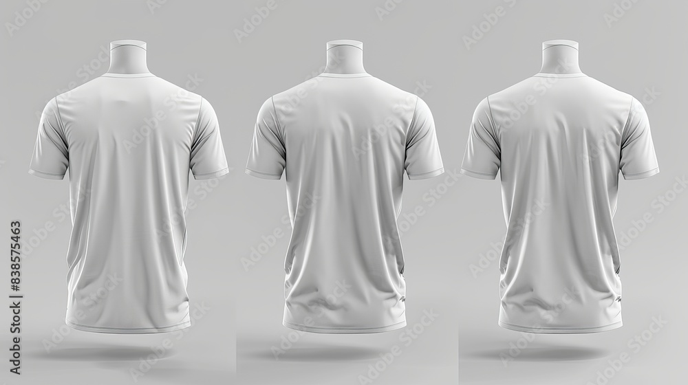 Aufkleber mens blank short sleeve tshirt mockup in front and back views design presentation for print 3d illus