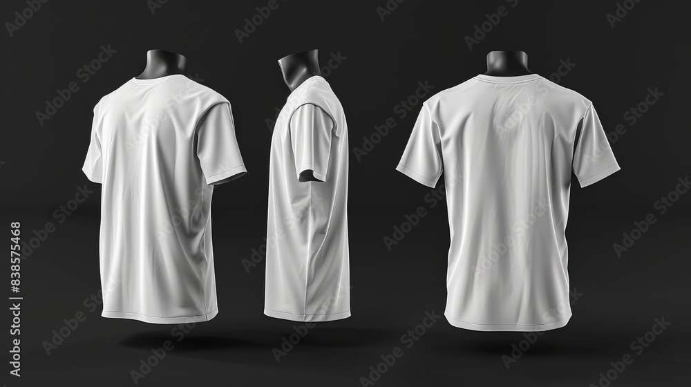 Poster mens blank short sleeve tshirt mockup in front and back views design presentation for print 3d illus