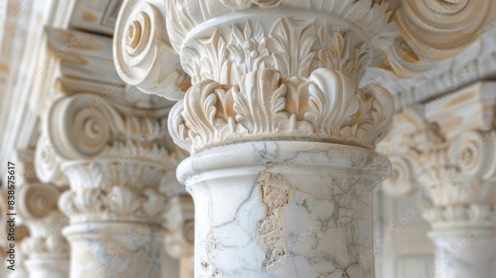 Poster when viewed up close the smooth marble columns reveal an intricate network of fine lines and curves 