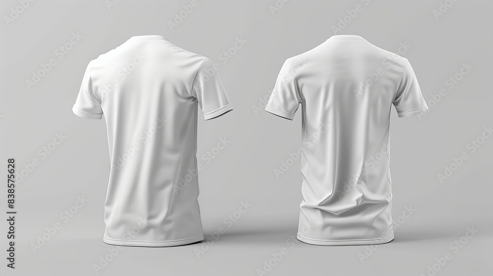 Poster mens blank short sleeve tshirt mockup in front and back views design presentation for print 3d illus