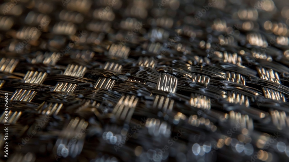Poster from a closeup perspective the dense and intricate weave of textured kevlar appears almost imtrable 