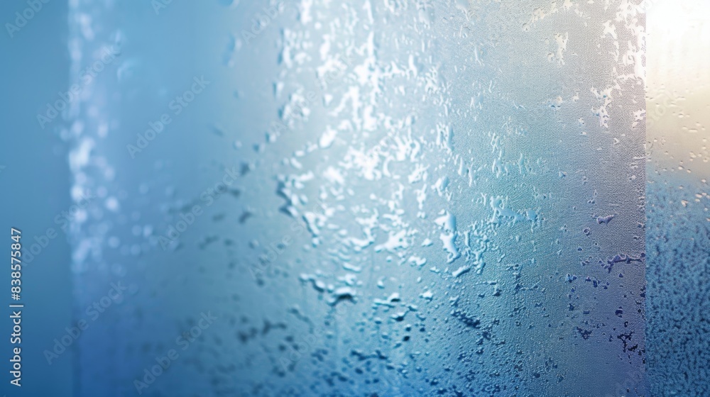 Poster gradual gradient of etched glass transitioning from a frosted to clear finish