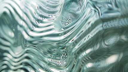 Distorted warped lines etched into glass evoking a sense of movement and fluidity