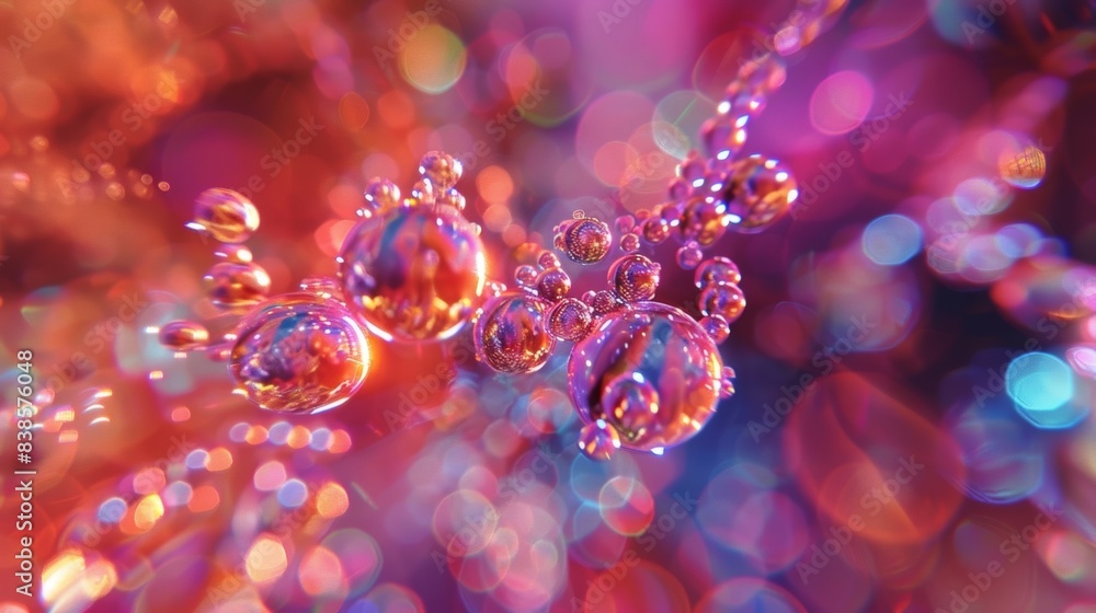 Poster a closeup of the tiny liquid crystal molecules that make up the screen each one reflecting and refra
