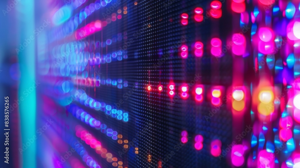 Aufkleber neon glow a closeup shot of a transparent led screen showcases the luminous and neonlike glow emanat