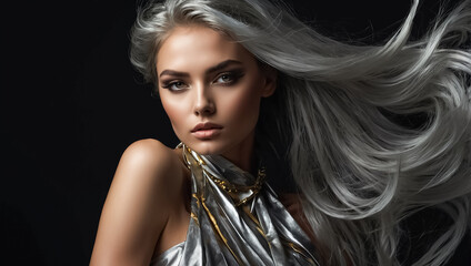 Fototapeta premium Gorgeous young girl glamor portrait