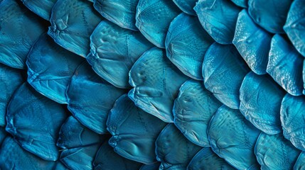 A vibrant blue propeller with a textured surface resembling the pattern of fish scales or a reptiles skin