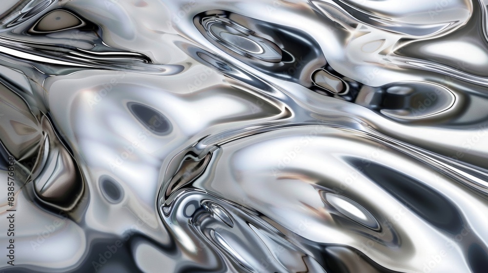 Poster the closeup texture of a polished hybrid metal with a smooth and reflective surface resembling liqui