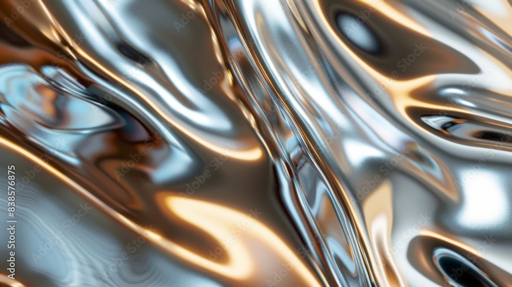 Aufkleber a zoomedin shot of a metallic surface revealing its multilayered composition and reflecting a smooth