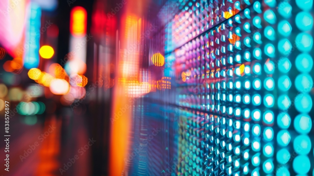 Poster a closeup of a transparent oled screen highlights the pixelated texture of the digitally displayed i
