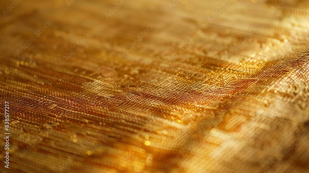 Poster examining the fibers of the rug up close one can see the unique blend of bamboos durability and silk