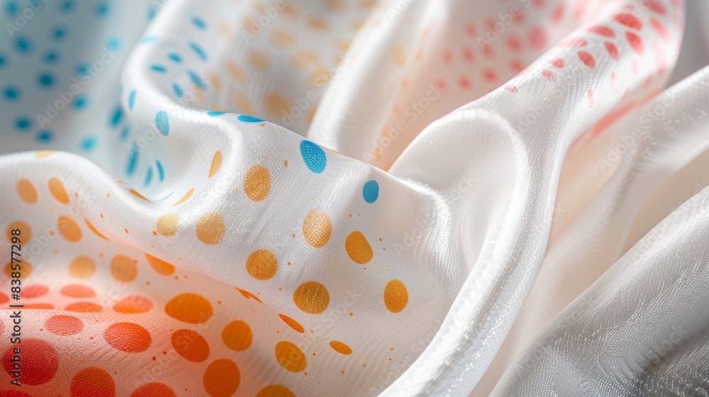 Poster sublimely smooth and soft silk with a luxurious texture designed with playful polka dots