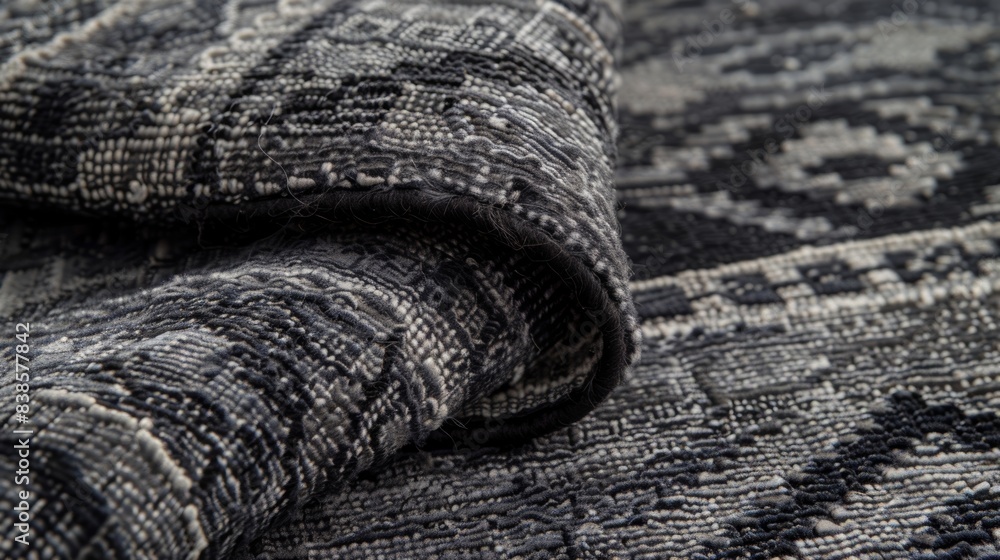 Poster close inspection reveals intricate patterns on this brushed wool resembling woven tapestries. shades