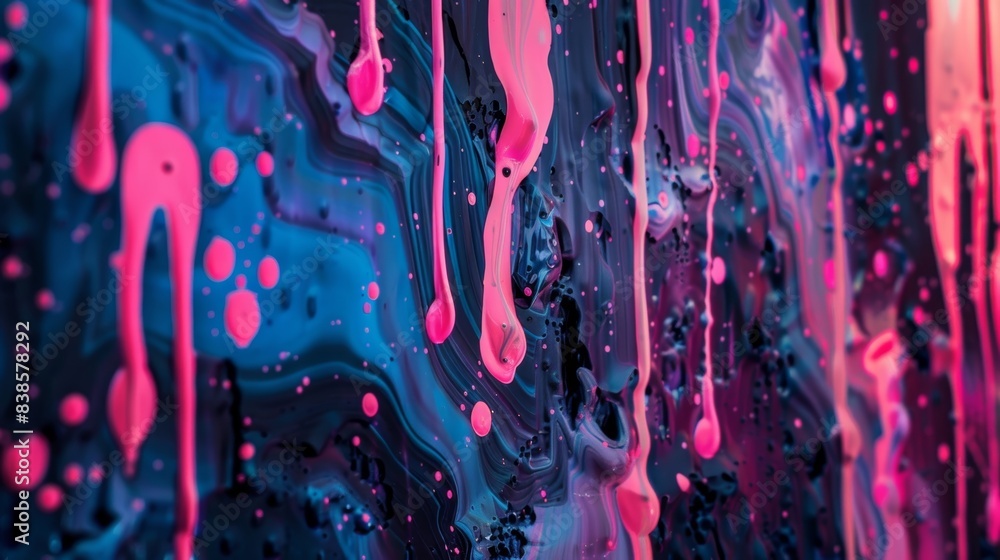 Aufkleber the luminescent paint splatter drips and oozes in a moltenlike form giving a sense of fluidity and m