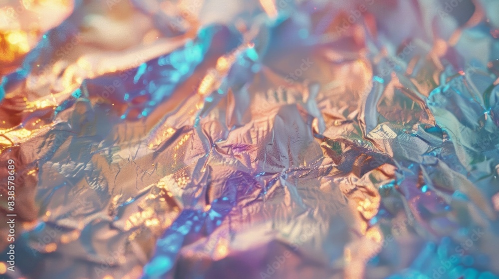 Poster the slick surface appears to be coated in a thin layer of iridescent foil creating a stunning and al