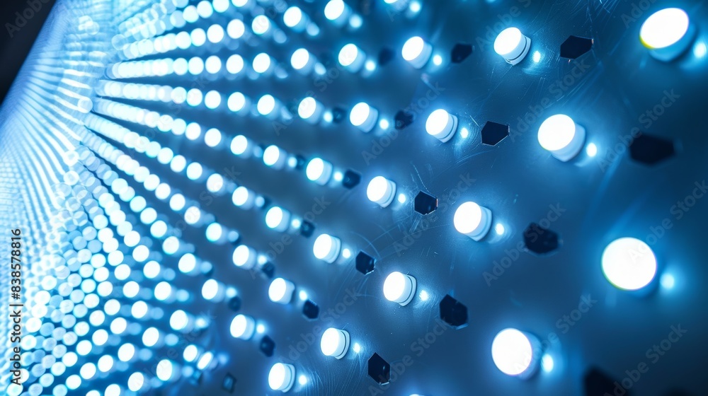 Poster detailed texture of an led light panel showcasing the tiny chips and diodes that create the bright p