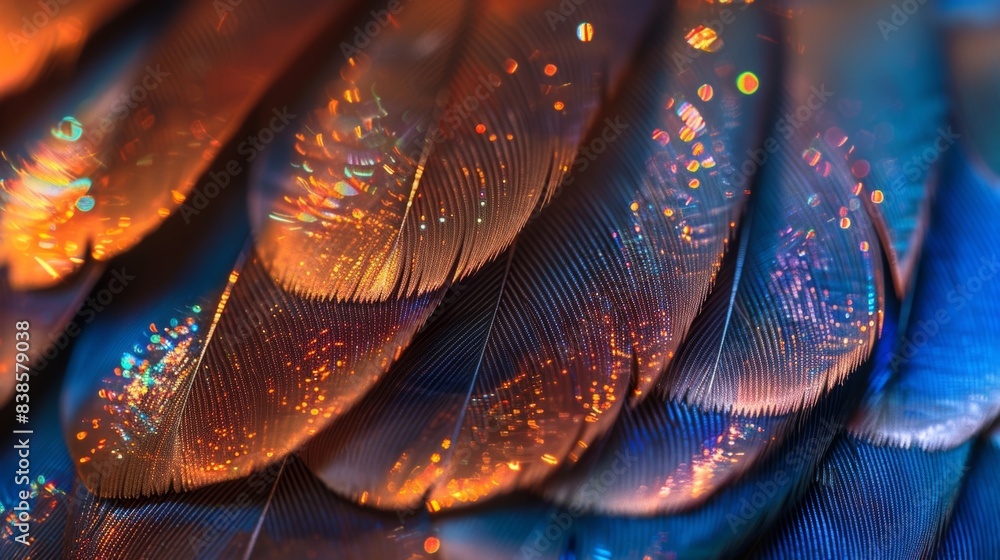 Aufkleber the rich iridescent plumage of these feathers glimmers in the light displaying an array of mesmerizi