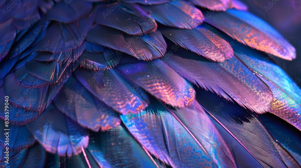 Poster these striking iridescent feathers give off an otherworldly aura with layers of deep mysterious blue