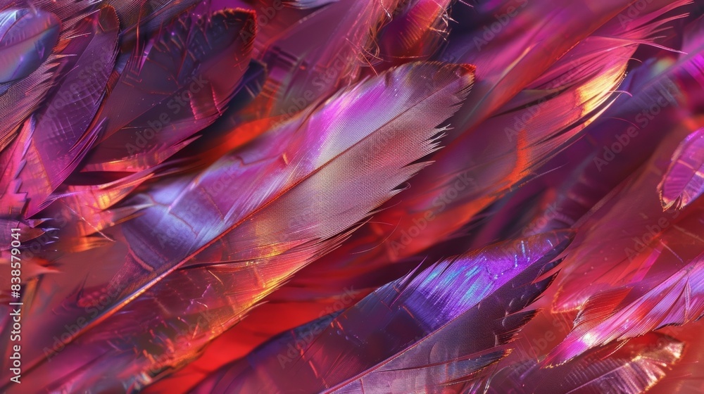 Poster from up close the glossy texture of these iridescent feathers reveals an array of hidden iridescent 