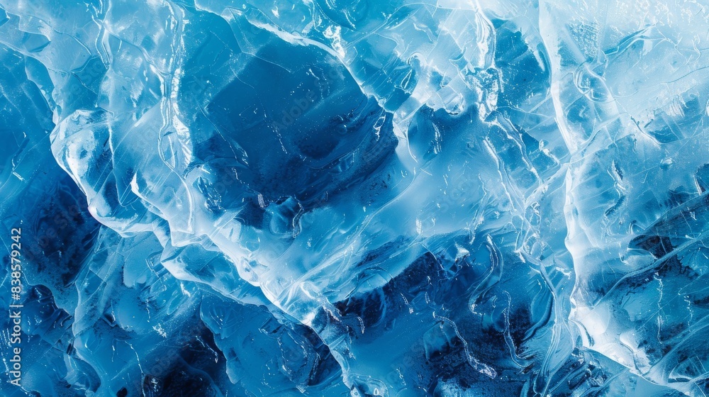 Poster icy veins the ice seems to have s of vibrant blue running through it creating a mesmerizing and almo