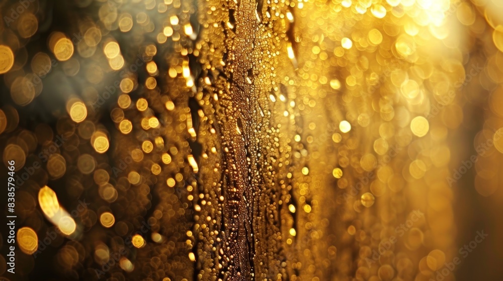 Poster the damp glass shimmers with a soft ethereal glow as rain creates intricate patterns upon its surfac