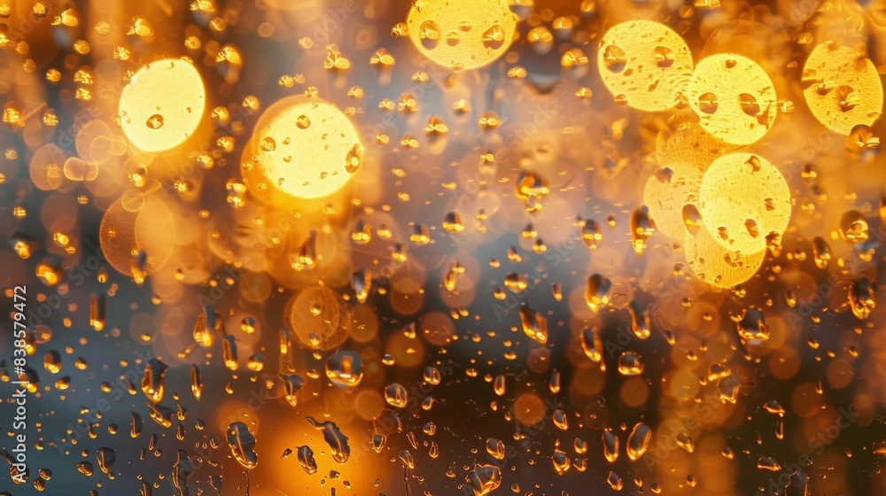 Poster the gentle rain appears to be dancing on the glass casting a mesmerizing glow that seems to radiate 