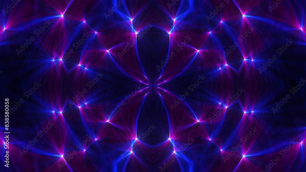 Canvas Prints beautiful shimmering laser kaleidoscope pattern. neon vj loop. psychedelic visual effect