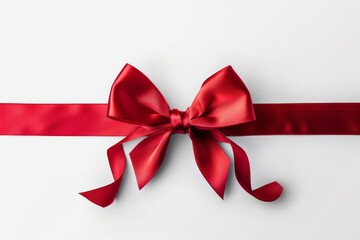 Red bow and ribbon for decorate your wedding invitation card or greeting card