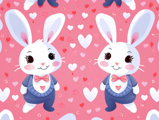 Set of watercolor cute pet animals couple for sticker valentin's day vector illustration