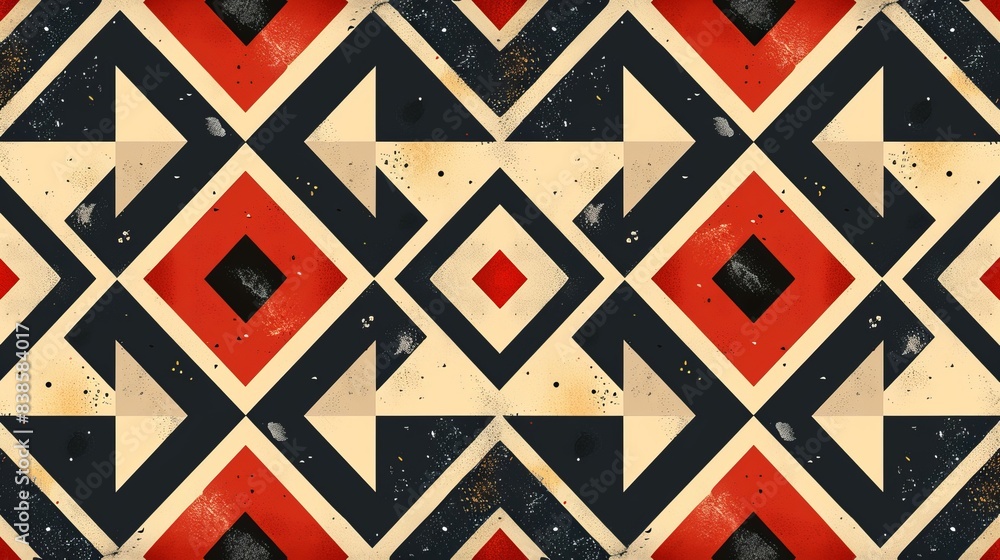 Poster vector seamless pattern with modern stylish texture repeating geometric tiles with rhombuses
