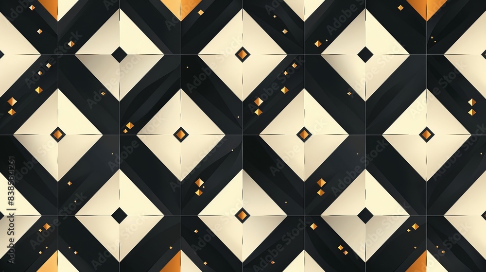 Poster vector seamless pattern with modern stylish texture repeating geometric tiles with rhombuses