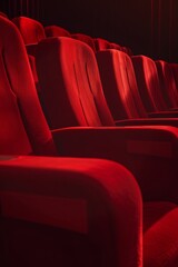 Fototapeta premium red cinema seats, in the realistic 