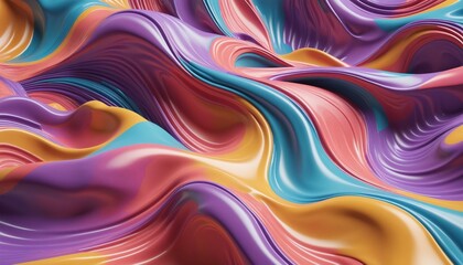 Obraz premium colorful wavy wall paper design