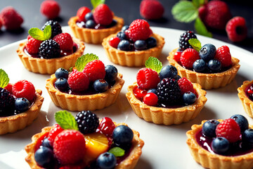 Miniature berry tartlets