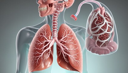 abstract graphic of Cancer growth in human respiratory system