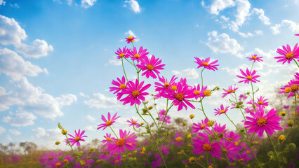Persian chrysanthemums in an alpine meadow