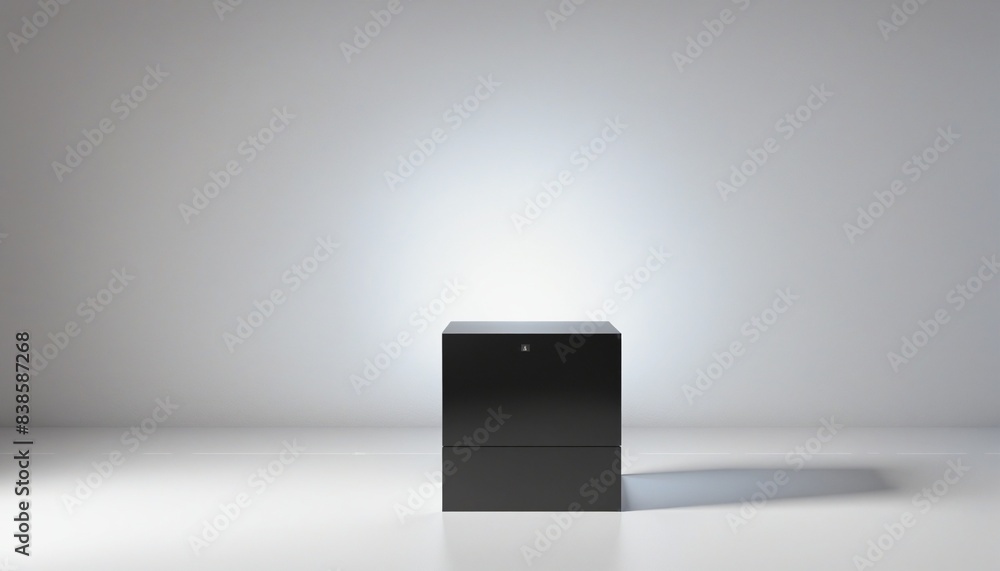 Wall mural black block shaped podium