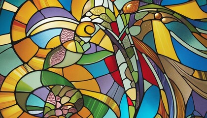 Stained Glass Illustration mosaic background graphic
