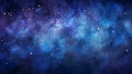Naklejka premium Mystical Blue Cosmic Starfield