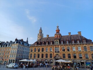 Obraz premium The Vieille Bourse (Old Stock Exchange) is the former building of the Lille Chamber of Commerce and Industry