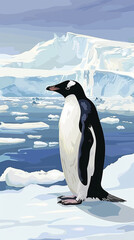 Fototapeta premium a cartoon, Antarctica, background