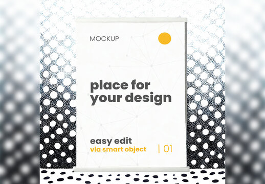 Poster Frame Mockup Pointillism Dots Style 02 Generative Ai