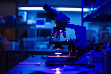 In the dimly lit confines of a medical laboratory, a digital microscope stands as a beacon of modernity and innovation, its sleek design and advanced features hinting at the cutting-edge technology wi