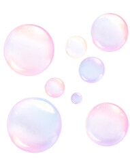Soap bubbles on transparency background, PNG, Vector