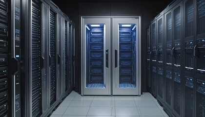 Naklejka premium Futuristic Data Center 